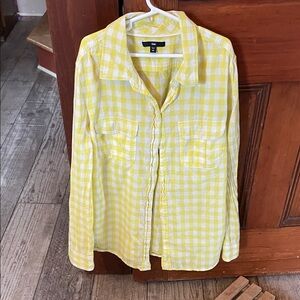 Gap Lemon Checkered Button-Down Shirt